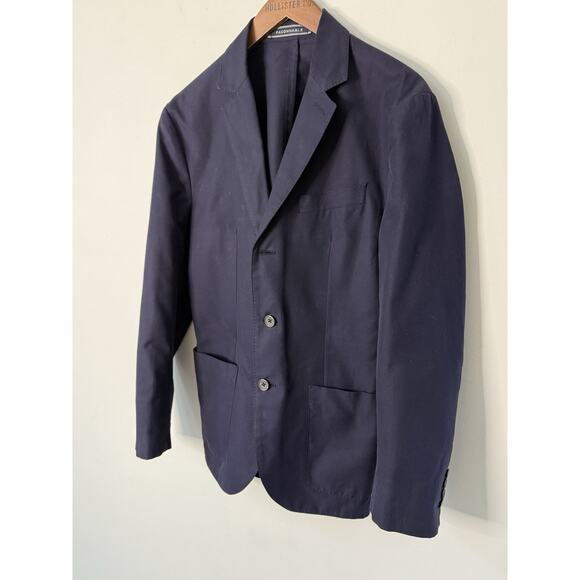 Faconnable Blazer Jacket Mens 3 Button Cotton Single Breasted Vented Italy Blue - Picture 2 of 13